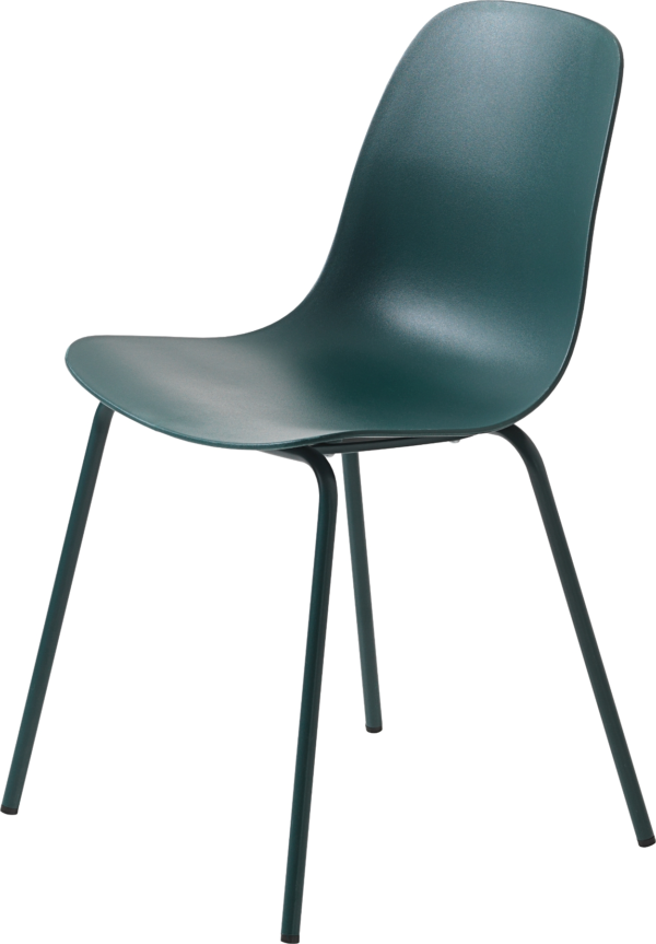 Spisebordsstol Nordique Design Whitby petroleumsblå pp-skal & metalben, ergonomisk, robust op til 110kg, H84ÃB50cm